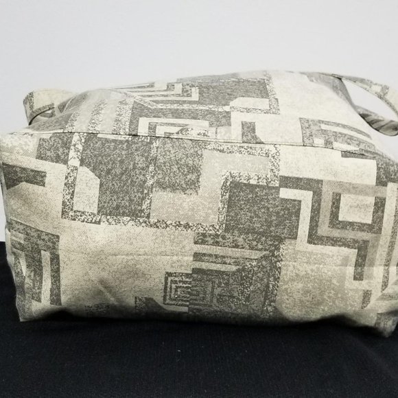 Handmade Grey Tote Bag with Ribbon Trim - Picture 2 of 5